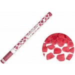 vystřelovací konfety lístky růží TMAVĚ ČERVENÉ 60cm – Sleviste.cz