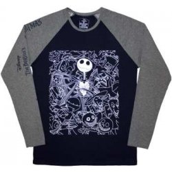 The Nightmare Before Christmas Unisex Raglan T-shirt: Jack Crowd embellished