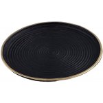 Dekorační černý talíř se zlatým okrajem 30 x 30 x 2,5 cm – Hledejceny.cz