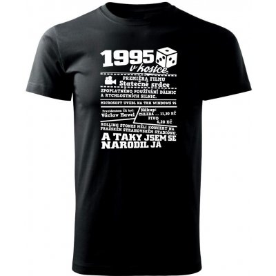 1995 v kostce Klasické pánské triko černá