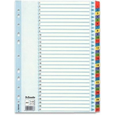 Rozlišovač Esselte Mylar 1 - 31, 31 listů – Hledejceny.cz