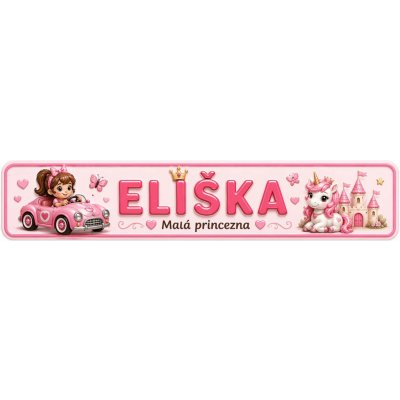 Bezvadary.cz | Dětská jmenovka do pokojíčku se jménem pro malou princeznu 20x4,2 cm / PVC plast 3mm / bez přísavek dz12 – Hledejceny.cz