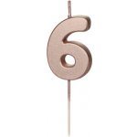 ALBI Svíčka dortová rose gold číslo 6 – Zboží Dáma
