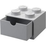 LEGO® stolní box 4 se zásuvkou 15,8 x 15,8 x 11,3 cm šedá – Zboží Dáma