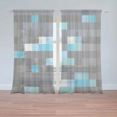 Sablio Záclony Blocks 1: 2ks 150x250cm – Zboží Mobilmania