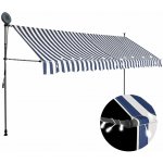 vidaXL Ručně zatahovací markýza s LED světlem 100 cm modrobílá - 11461.145847 – Zboží Mobilmania
