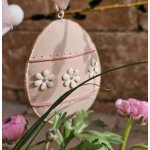 Růžové antik plechové závěsné vajíčko s květy 10*2*8 cm – Hledejceny.cz