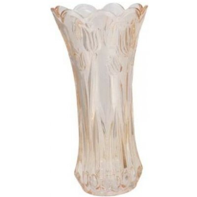 Béžová skleněná váza s reliéfem tulipánů Delight - Ø 10*20 cm - daan kromhout – Hledejceny.cz