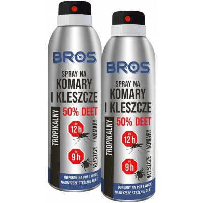 Bros spray proti komárům a klíšťatům repelent až na 12 hodin 50% DEET 90 ml – Zbozi.Blesk.cz
