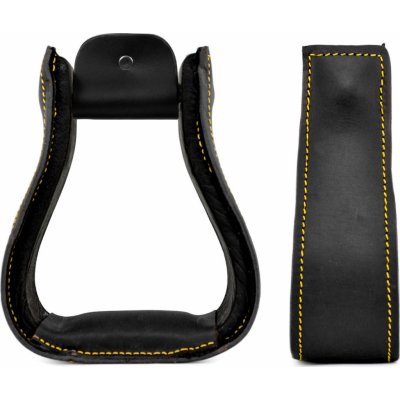 Lakota Westernové třmeny kožené černá – Zboží Dáma