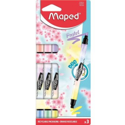 Maped Fluo Peps Duo Pastel sada 3 ks 151049 – Zboží Živě