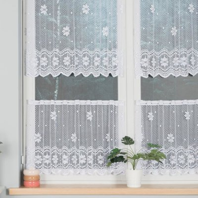 Dekorační metrážová vitrážová záclona CVETA bílá výška 70 cm MyBestHome – Zboží Mobilmania
