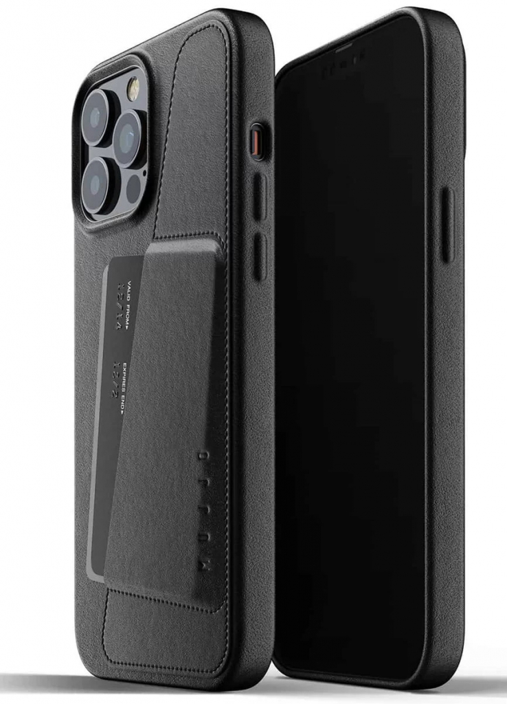 Pouzdro MUJJO Full Leather Wallet Case iPhone 13 Pro Max černé