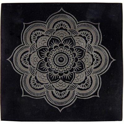 Mani Bhadra Stojánek na vonné tyčinky kamenný Mandala 10 cm – Zboží Dáma