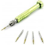 Šroubovák s 5 titanovými bity - torx T5, T6, pětihvězda 0.8, křížový a plochý – Hledejceny.cz