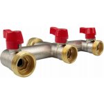 Bradas Rozdělovač na kohoutek vnitřní závit 3/4", 3-cestný vnější závit 3/4" s ventily BR-BR-3134 – Sleviste.cz