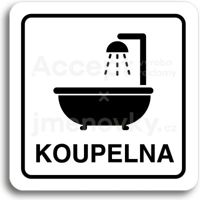 ACCEPT Piktogram koupelna - bílá tabulka - černý tisk – Hledejceny.cz