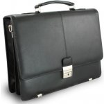 Kožená aktovka se dvěma velkými vnitřními přihrádkami 112-6003A-60 Černá – Sleviste.cz