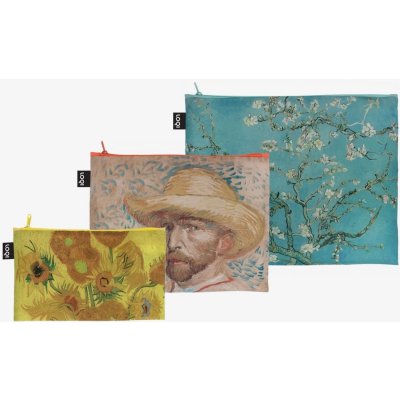 Loqi taštičky na zip 3 ks Vincent Van Gogh Sunflowers Self-Portrait Almond Blossom – Zboží Dáma