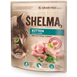 Shelma Kitten Bezobilné granule s čerstvým krůtím pro koťata 750 g