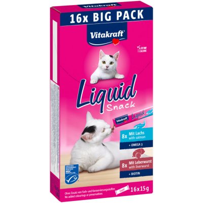 Vitakraft Cat Liquid snack játrovka a losos 16 x 15 g – Hledejceny.cz
