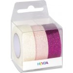 Samolepící páska s glitry 1,5cm x 3m - 3ks, fialková, růžová, bílá – Hledejceny.cz
