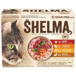 Shelma Cat kuřecí hovězí kachní krůtí 12 x 85 g – Sleviste.cz