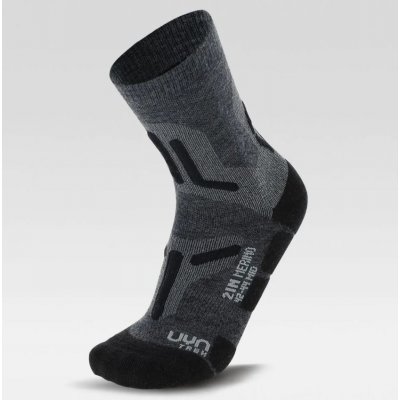 UYN Man Trekking 2in Merino Socks mid grey black