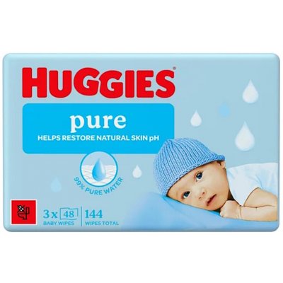 HUGGIES Pure vlhčené ubrousky 3 x 48 ks – Hledejceny.cz
