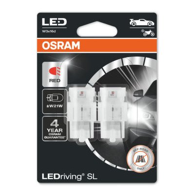 Osram LED W21W 7505DRP-02B RED 12V 1,4W W3x16d