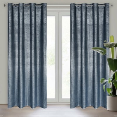 EUROFIRANY ZATEMŇOVACÍ ZÁVĚS NA KROUŽCÍCH AMBI 140X250 CM NÁMOŘNICKÁ MODRÁ – Hledejceny.cz