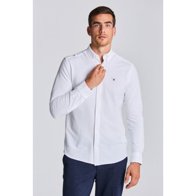 Gant košile reg jersey pique shirt bílá – Zboží Mobilmania