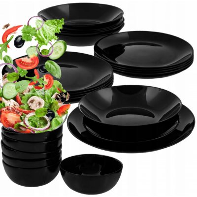 Luminarc Jídelní Servis Talíře Sada černé 24 ks – Sleviste.cz