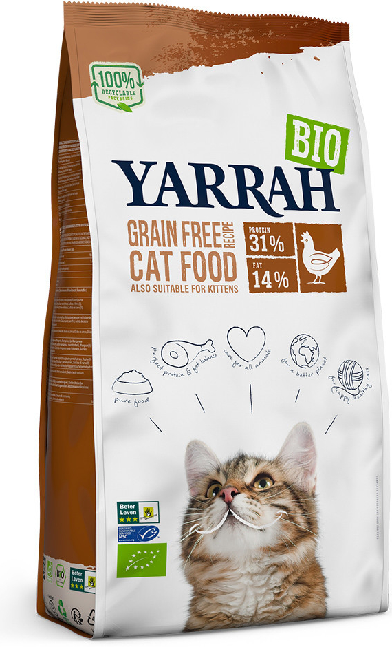 Yarrah Bio bio kuřecí a ryby bez obilovin 0,8 kg