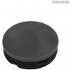 Žebrovaná kulatá plastová zátka - plochá pr.40 mm černá erodovaná, na hranoly, jekly, sloupky a trubky