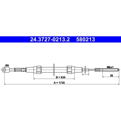 24.3727-0213.2 ATE Tazne lanko, parkovaci brzda | Zboží Auto