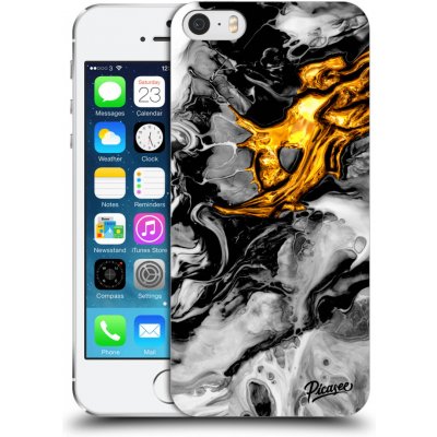 Pouzdro Picasee silikonové Apple iPhone 5/5S/SE - Black Gold 2 čiré