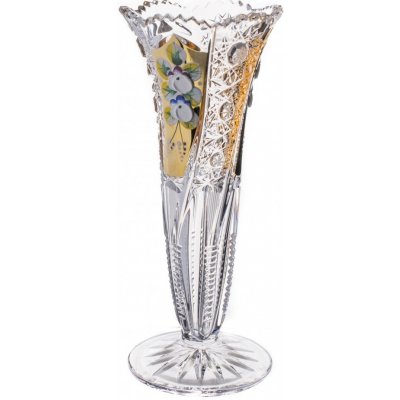 Broušená váza, Zlatá, Royal Crystal, 20,5 cm – Zboží Dáma