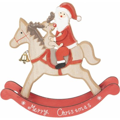 Dřevěná dekorace Santa na koni 22*22*5 cm – Hledejceny.cz