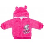 Baby Nellys kojenecká chlupáčková bundička s kapucí Cute Bunny malinová – Zboží Dáma