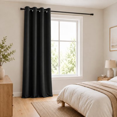 MyBestHome ZET Zatemňovací závěs s kroužky "BLACKOUT" DONA 140x250 cm černá 846 – Hledejceny.cz