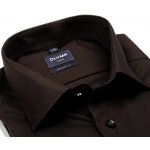 Olymp Modern Fit košile s vetkaným vzorem prodloužený rukáv hnědá – Zboží Dáma