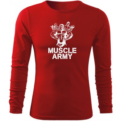 Dragova Fit-T tričko s dlouhým rukávem muscle team červená
