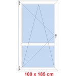Soft Balkonové dveře s příčkou otevíravé a sklopné Antracit struktura/Antracit struktura levé 100 x 185 cm – Hledejceny.cz