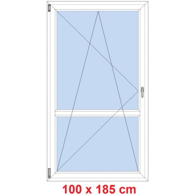 Soft Balkonové dveře s příčkou otevíravé a sklopné Antracit struktura/Antracit struktura levé 100 x 185 cm – Hledejceny.cz