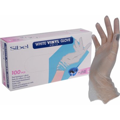 Sibel White Vinyl Gloves 100 ks – Zbozi.Blesk.cz