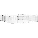vidaXL 20panelová ohrádka pro zvířata s dvířky černá 35 x 35 cm ocel – Zboží Dáma