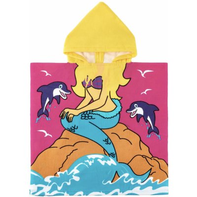 Dětský pončo ručník mořská víla s delfíny