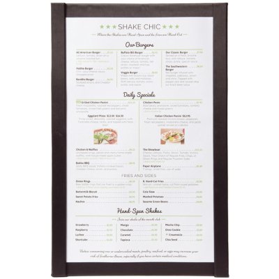 Jednoduchý jídelní lístek A4 s magnetickými úchyty po stranách, Black, MC-MGA4-BL – Zboží Živě