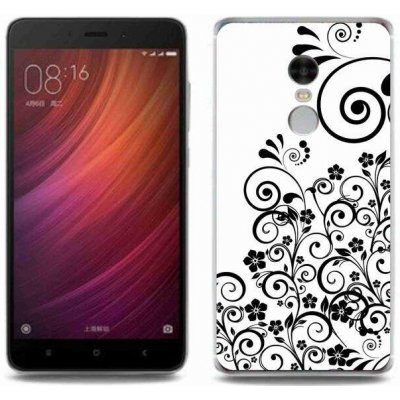 Pouzdro mmCase Gelové Xiaomi Redmi Note 4 - černobílé květinové vzory – Zbozi.Blesk.cz